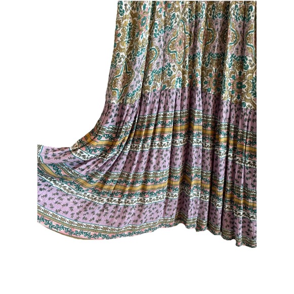 Billabong Summerside Flutter Sleeve Tiered Boho Hippie‎ Midi Dress SZ L Smocked - Picture 5 of 11